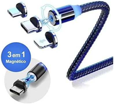 Cabo Carregador Magnético 3 Em 1