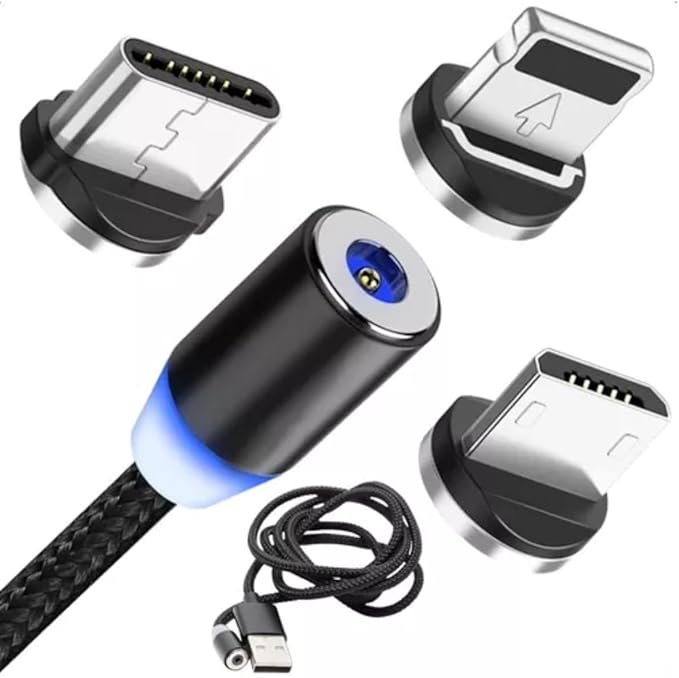 Cabo Carregador Magnético 3 Em 1