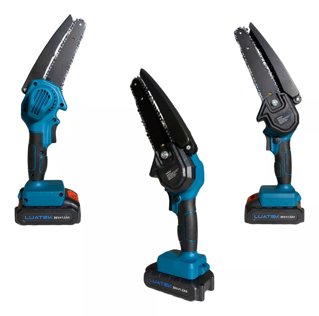 Motosserra Elétrica Recarregável – Potente, Compacta e Sem Fio!